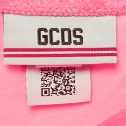 Pre Owned GCDS Pink Velvet Cut-Out Buckle Detail Swimsuit M