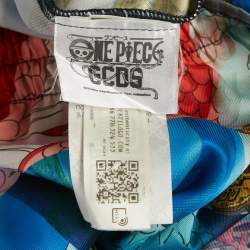 Pre Owned بنطلون GCDS ساتان بطبعات أنمي متعددة الألوان واسع الساق مقاس صغير جداً (إكس-سمول)