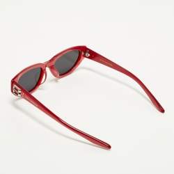 Pre Owned نظارة شمسية جنتل مونستر دنس إطار أحمر/أسود بيضاوية