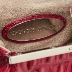 Georges Hobeika Red Crocodile Top Handle Bag