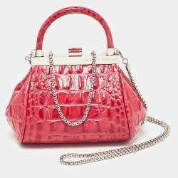 Georges Hobeika Red Crocodile Top Handle Bag