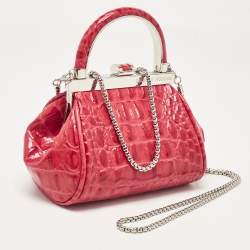 Georges Hobeika Red Crocodile Top Handle Bag