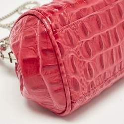 Georges Hobeika Red Crocodile Top Handle Bag