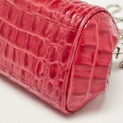 Georges Hobeika Red Crocodile Top Handle Bag