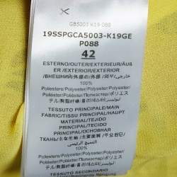 Giamba Yellow Floral Print Chiffon and Lace Cut-Out Maxi Dress M