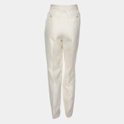 Pre Owned بنطلون حرير أوف وايت جيامباتيستا فالي مقاس صغير جدًا - إكس سمول