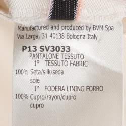Pre Owned ب�نطلون حرير أوف وايت جيامباتيستا فالي مقاس صغير جدًا - إكس سمول