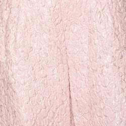 Pre Owned Giambattista Valli Pink Floral Jacquard Pleated Mini Skirt M