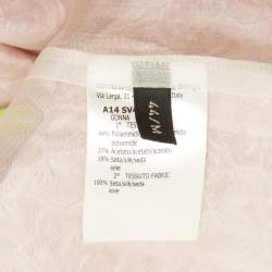 Pre Owned Giambattista Valli Pink Floral Jacquard Pleated Mini Skirt M