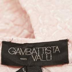 Pre Owned Giambattista Valli Pink Floral Jacquard Pleated Mini Skirt M