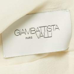 Giambattista Valli White Silk Lace Trim Ruffled Gown M
