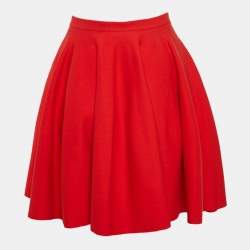 Giambattista Valli Red Knit Flared Mini Skirt S