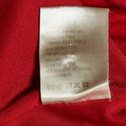 Pre Owned Giambattista Valli Red Jersey Ruched Maxi Dress S