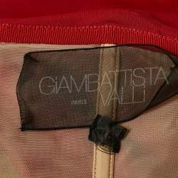 Pre Owned Giambattista Valli Red Jersey Ruched Maxi Dress S