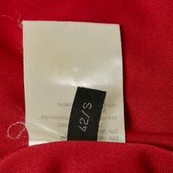 Pre Owned Giambattista Valli Red Jersey Ruched Maxi Dress S