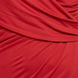 Pre Owned Giambattista Valli Red Jersey Ruched Maxi Dress S