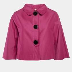 Giambattista Valli Fuchsia Pink Cotton Blend Oversized Jacket M
