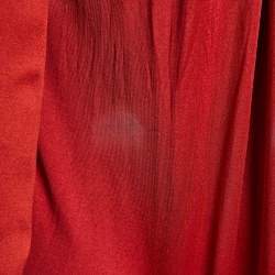 Pre Owned Giambattista Valli Red Silk Jersey Puff Sleeve Mini Dress S