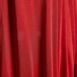 Pre Owned Giambattista Valli Red Silk Jersey Puff Sleeve Mini Dress S