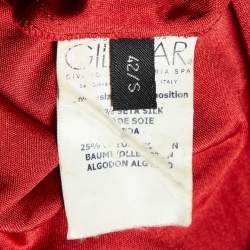 Pre Owned Giambattista Valli Red Silk Jersey Puff Sleeve Mini Dress S