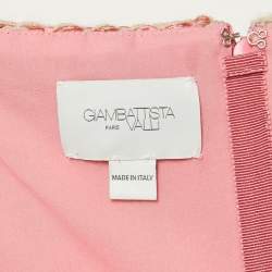 Giambattista Valli Pink Lurex Tweed Sleeveless Mini Dress XL