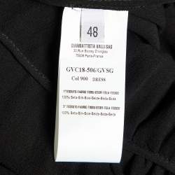 Giambattista Valli Black Silk Ruffled Cape Maxi Dress L