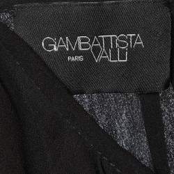 Giambattista Valli Black Silk Ruffled Cape Maxi Dress L