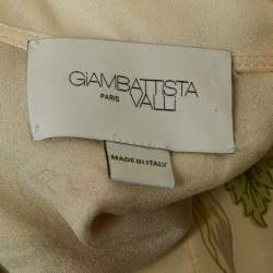 Giambattista Valli Cream Phyton Floral Print Silk Flared Maxi Dress L