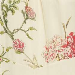 Giambattista Valli Cream Phyton Floral Print Silk Flared Maxi Dress L