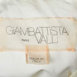 Pre Owned Giambattista Valli White Lace Trim Cotton Ruffled Top M