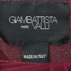 Giambattista Valli Dark Red Silk Bow Detail Maxi Dress M