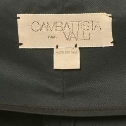 مملوكة مسبقًا Giambattista Valli Dark Green Cotton Pleated High Waist Trouser S 