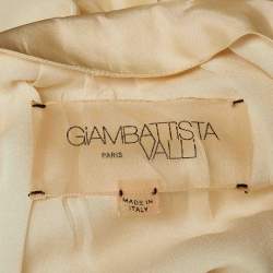 Pre Owned Giambattista Valli Cream Silk Frill Detail Mini Dress M