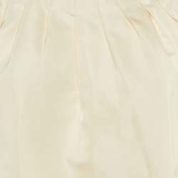 Pre Owned Giambattista Valli Cream Silk Frill Detail Mini Dress M