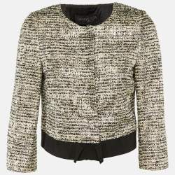 Pre Owned Giambattista Valli Metallic Boucle Cropped Jacket M