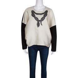 مملوكة مسبقًا توب جيامباتيستا فالي نقشة الثعبان المونوكرامي نمط جاكار أكمام طويلة M