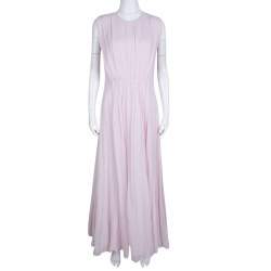 مملوكة مسبقًا Giambattista Valli Blush Pink Silk Chiffon Sleeveless Maxi Dress M