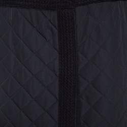 Giambattista Valli Black Textured Quilted Bottom Hem Coat M
