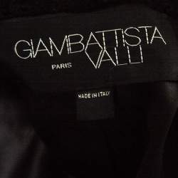 Giambattista Valli Black Textured Quilted Bottom Hem Coat M