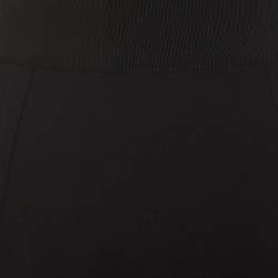 Pre Owned Giambattista Valli Black Silk Wool Ribbed Waist Pencil Skirt S