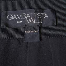 Pre Owned Giambattista Valli Black Silk Wool Ribbed Waist Pencil Skirt S