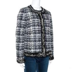 Giambattista Valli Monochrome Printed Button Front Jacket M