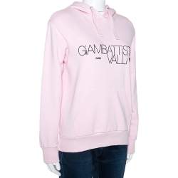 Giambattista Valli x HM Light Pink Logo Print Cotton Hooded Jumper XS