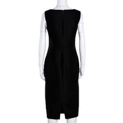 Pre Owned Giambattista Valli Black Silk Wool Sleeveless Pencil Dress S