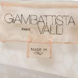 Pre Owned Giambattista Valli Gold & Cream Floral Lace Paneled Sheath Dress S