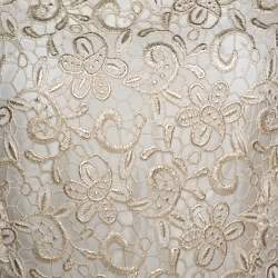 Pre Owned Giambattista Valli Gold & Cream Floral Lace Paneled Sheath Dress S