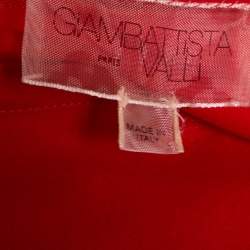 Giambattista Valli Red Crepe Ruffled Cape Detail Top M 