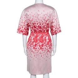 Giambattista Valli Red Floral Jacquard Caban Coat XS