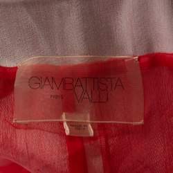 Giambattista Valli Red Floral Jacquard Caban Coat XS