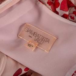 Pre Owned فستان ماكسي جيامباتيستا فالي كريب أحمر مورد مقاس كبير - لارج